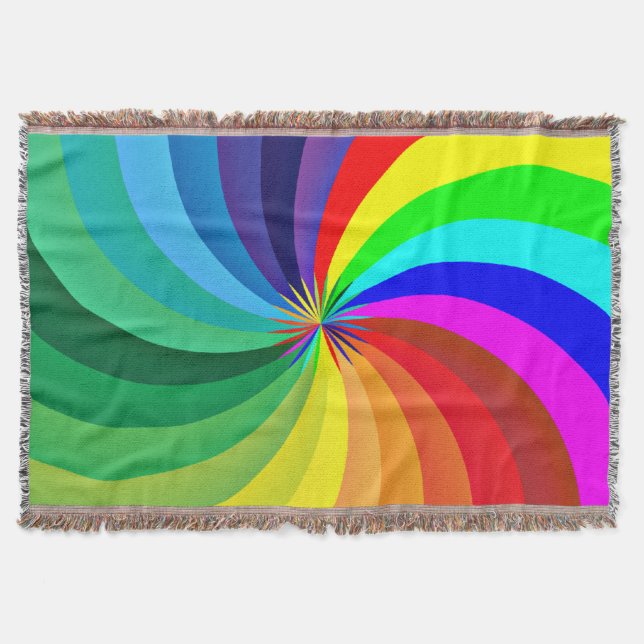 Regenbogenfarbene Mandala-46556 Decke (Vorderseite)