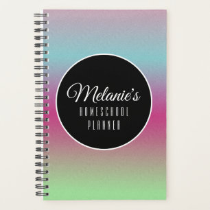 Regenbogenfarbene Ombre Farbige Homeschooling Planer