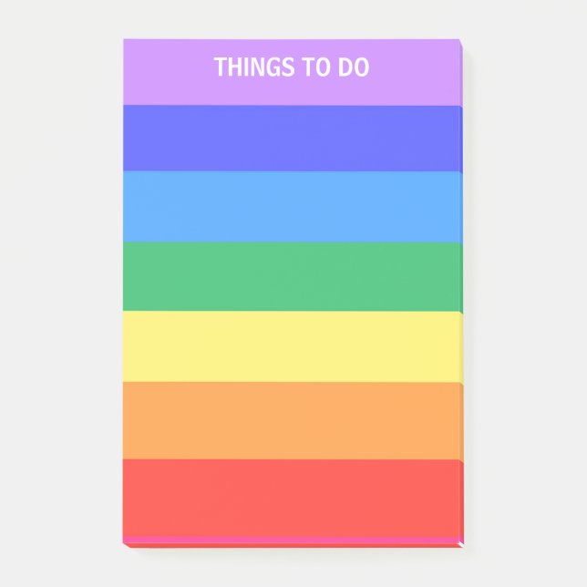 Regenbogenfarbene Streifen Dinge zu tun Post-it Klebezettel (Vorderseite)