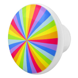 Regenbogenfarbene Streifen gezeichnet / Türknauf Keramikknauf