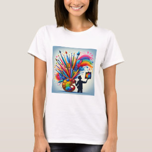 Regenbogenfarbene T-Shirts malen
