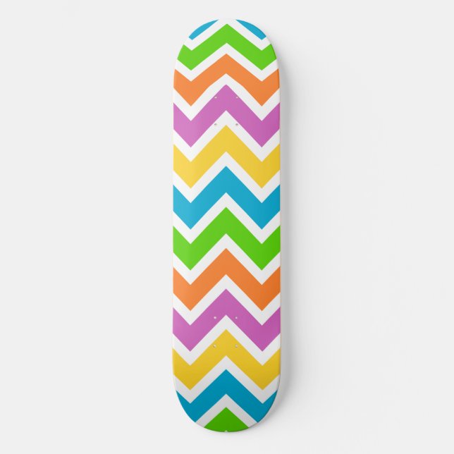 Regenbogenfarbene Welle Skateboard (Vorderseite)