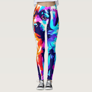Regenbogenfarbener Hundekunst Leggings