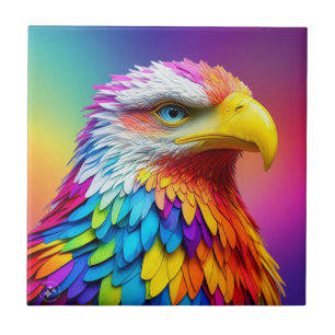 Regenbogenfarbener Weißkopfseeadler-65456 Fliese