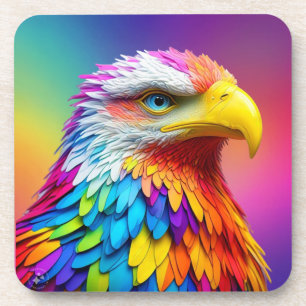Regenbogenfarbener Weißkopfseeadler-65456 Getränkeuntersetzer