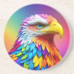 Regenbogenfarbener Weißkopfseeadler-65456 Getränkeuntersetzer