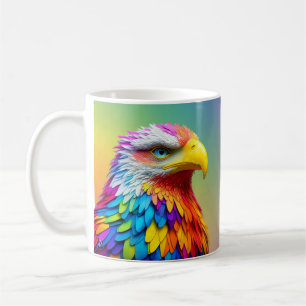 Regenbogenfarbener Weißkopfseeadler-65456 Kaffeetasse