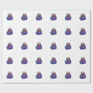 Regenbogenfarbenes Faultier Kunst Langarm T-Shirt Geschenkpapier