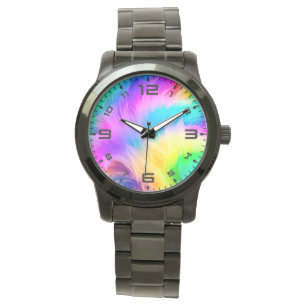 Regenbogenfarbenes Felldesign-75293 Armbanduhr