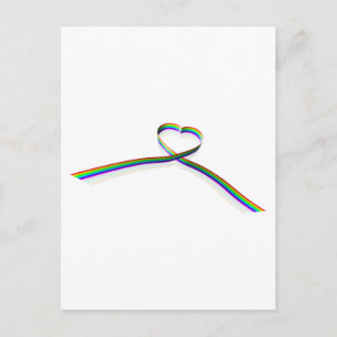 Regenbogenfarbenes Herzband Postkarte