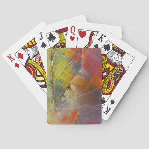 Regenbogenfarbenes versteinertes Holz Spielkarten