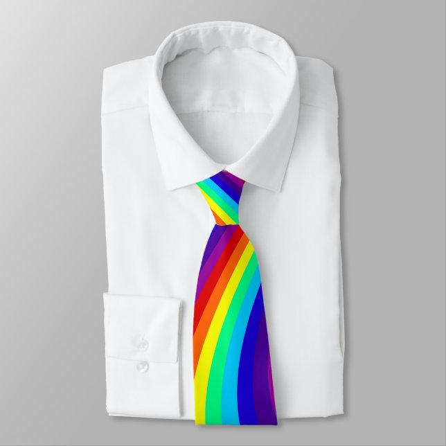 Regenbogenfarbpalette, gestreiftes buntes Muster 2 Krawatte (Gebunden)
