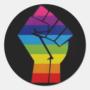 Regenbogenfäuste Runder Aufkleber