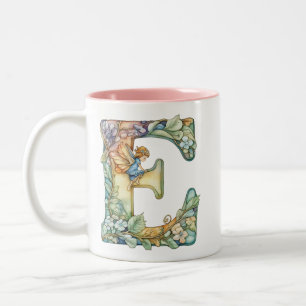 Regenbogenfee Anfangsbuchstabe 'E'  Zweifarbige Tasse