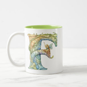 Regenbogenfee Anfangsbuchstabe 'F'  Zweifarbige Tasse