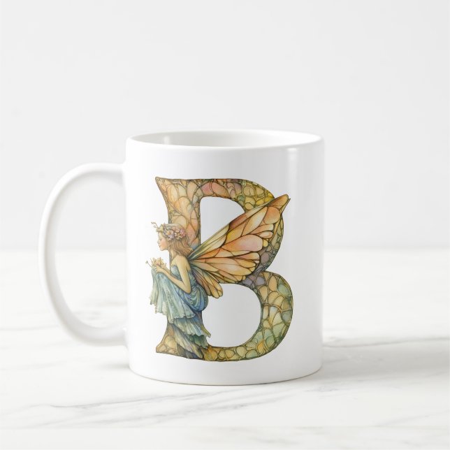 Regenbogenfee Initial 'B'  Kaffeetasse (Links)
