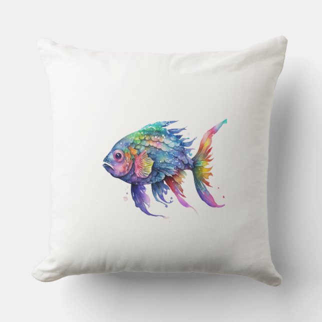Regenbogenfisch 2 Groß Kissen (Vorderseite)