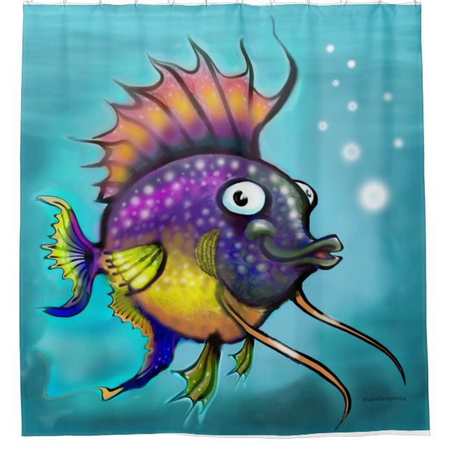 Regenbogenfisch Duschvorhang (Vorderseite)
