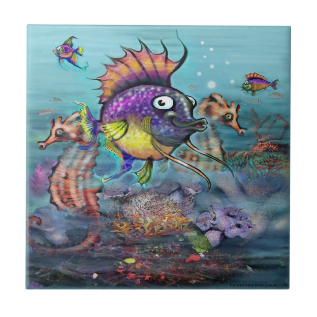 Regenbogenfisch Fliese (Vorderseite)