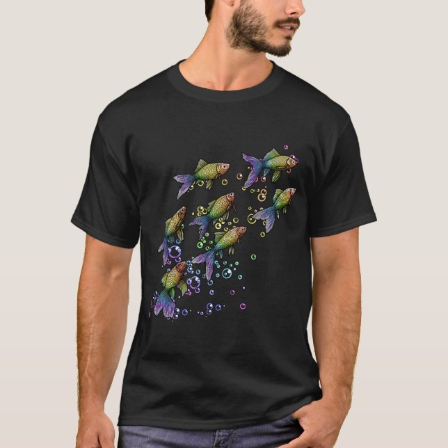 Regenbogenfisch mit Blasen T-Shirt (Vorderseite)