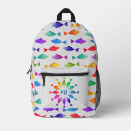 Regenbogenfische im Ozean niedliche bunte Muster Bedruckter Rucksack