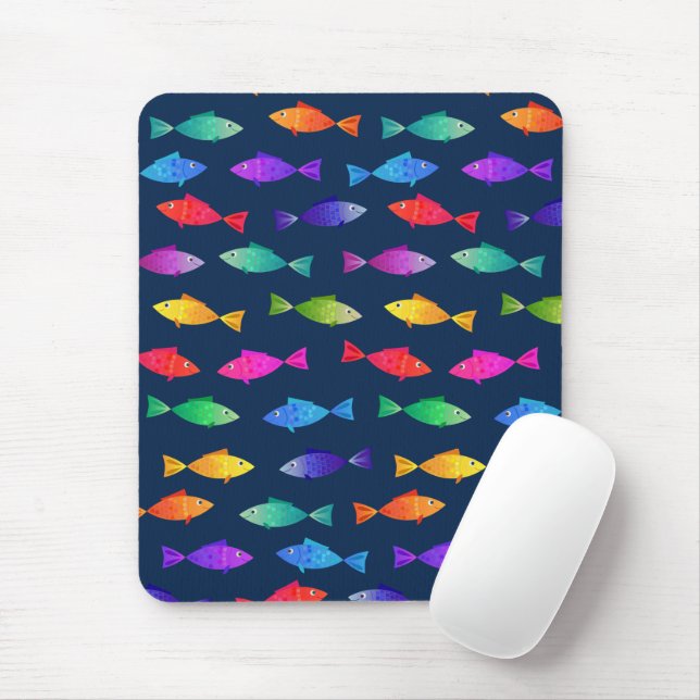Regenbogenfische im Ozean niedliche bunte Muster Mousepad (Mit Mouse)