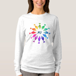 Regenbogenfische im Ozean niedliche bunte Muster T-Shirt