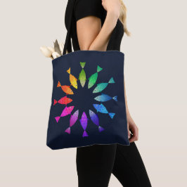 Regenbogenfische im Ozean niedliche bunte Muster Tasche