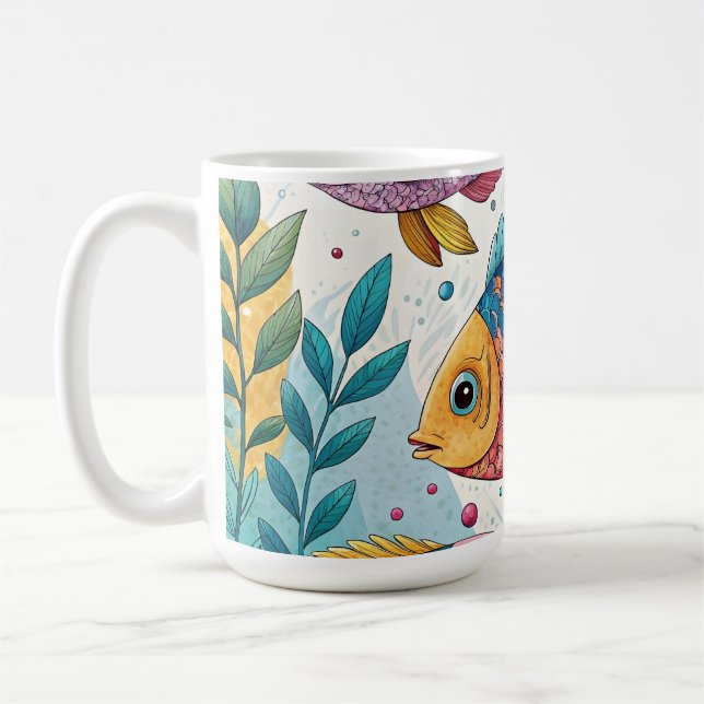 Regenbogenfische unter Wasser Kaffeetasse (Links)