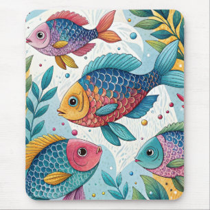 Regenbogenfische unter Wasser Mousepad