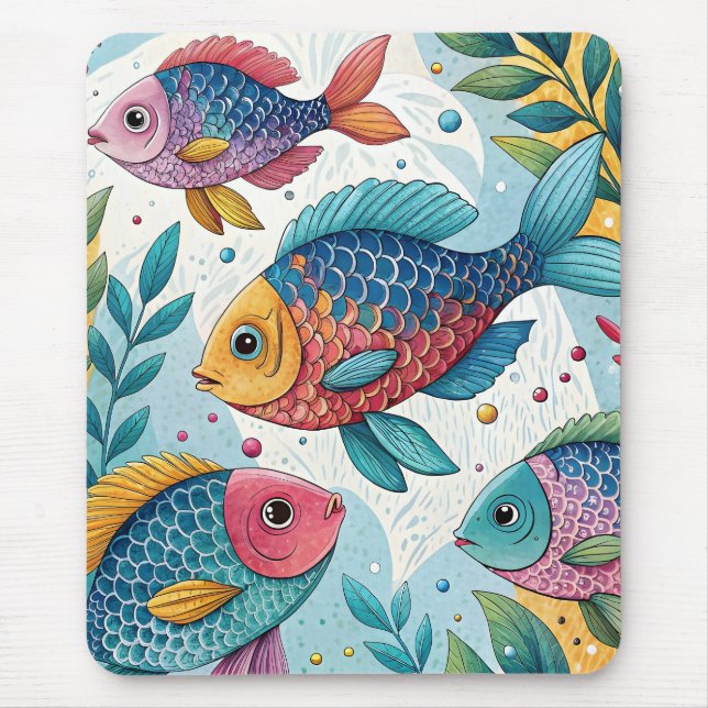 Regenbogenfische unter Wasser Mousepad (Vorne)