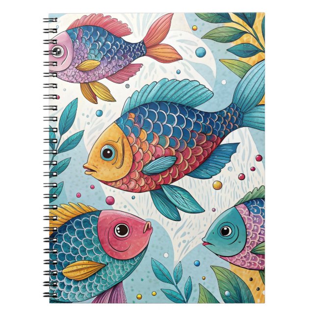 Regenbogenfische unter Wasser Notizblock (Vorderseite)