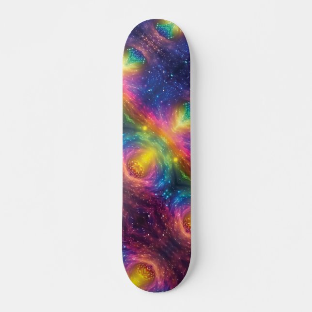 Regenbogenfläche NebelAbstrakter kosmischer Vortex Skateboard (Vorne)
