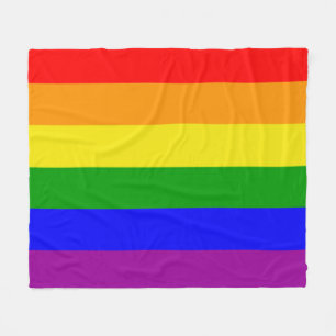 Regenbogenflagge der Gay Pride Farben Fleecedecke