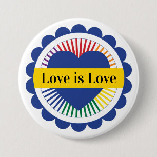 Regenbogenflagge der Gay Pride LGBTQ Liebe ist Lie Button