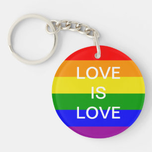 Regenbogenflagge der Gay Pride Liebe ist Liebe  Schlüsselanhänger