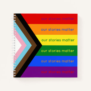 Regenbogenflagge der intersektionalen Pride-Storie Notizbuch