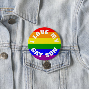 Regenbogenflagge der Schwulenbewegung Ich liebe me Button