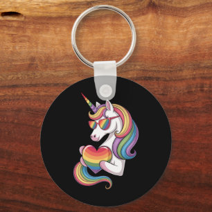 Regenbogenflagge Einhorn Herz Schwulen Stolz LGBT  Schlüsselanhänger
