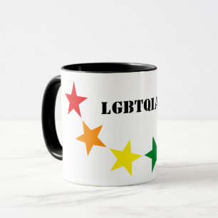 REGENBOGENFLAGGE FARBEN STERNE + Ihre Ideen Tasse