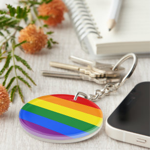 REGENBOGENFLAGGE FARBEN STREIFEN + deine Ideen Schlüsselanhänger