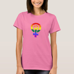 Regenbogenflagge Frauenweiblicher Power T - Shirt