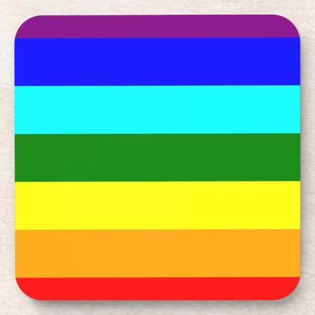 Regenbogenflagge Getränkeuntersetzer (Vorderseite)