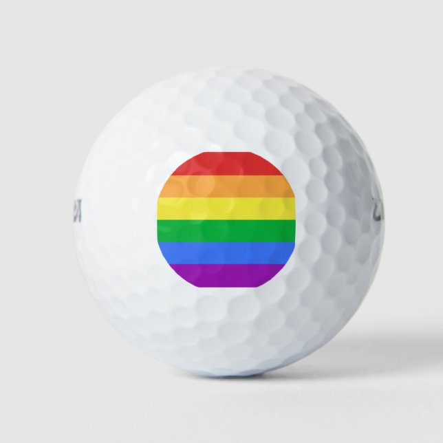 Regenbogenflagge Golfball (Vorderseite)