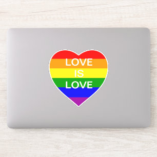 Regenbogenflagge Herz Gay Pride Liebe ist Liebe Aufkleber