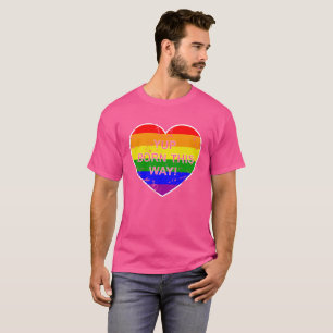 Regenbogenflagge Herz Yup Born This Way Stolz T-Shirt