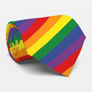 Regenbogenflagge im Monat Farbenfrohe Streifen LGB Krawatte