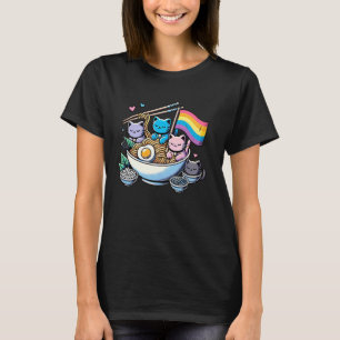 Regenbogenflagge Katzen Ramen LGBT Gay Pride Monat T-Shirt
