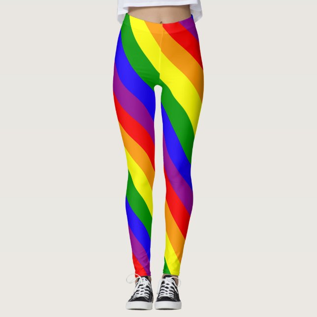 Regenbogenflagge Leggings (Vorderseite)