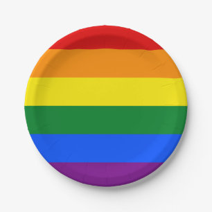 Regenbogenflagge (LGBT) Pappteller